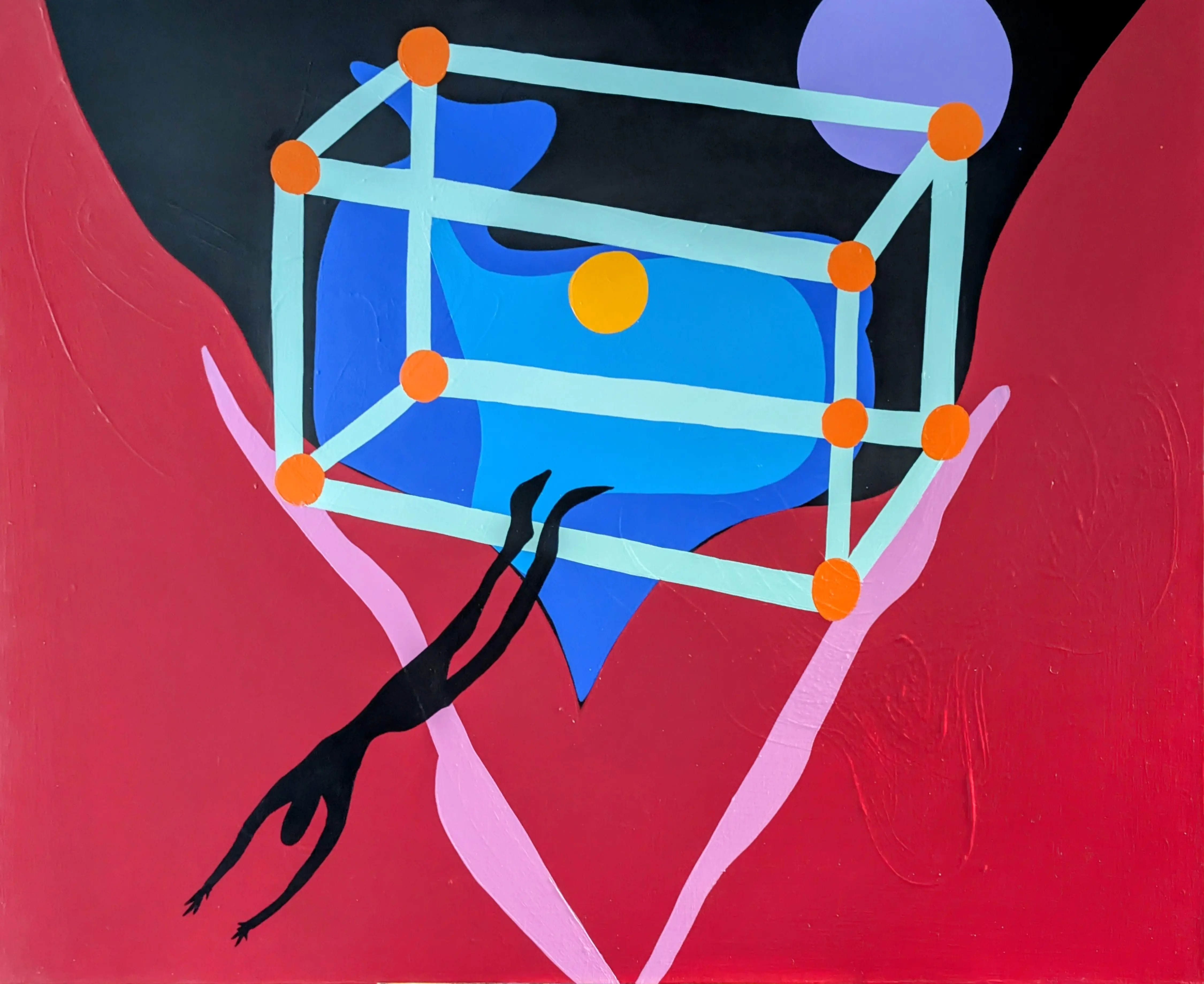 Meticulously Following the Instructions for a Successful Exclusion, acrylic on canvas, 36 x 48 inches, 2025