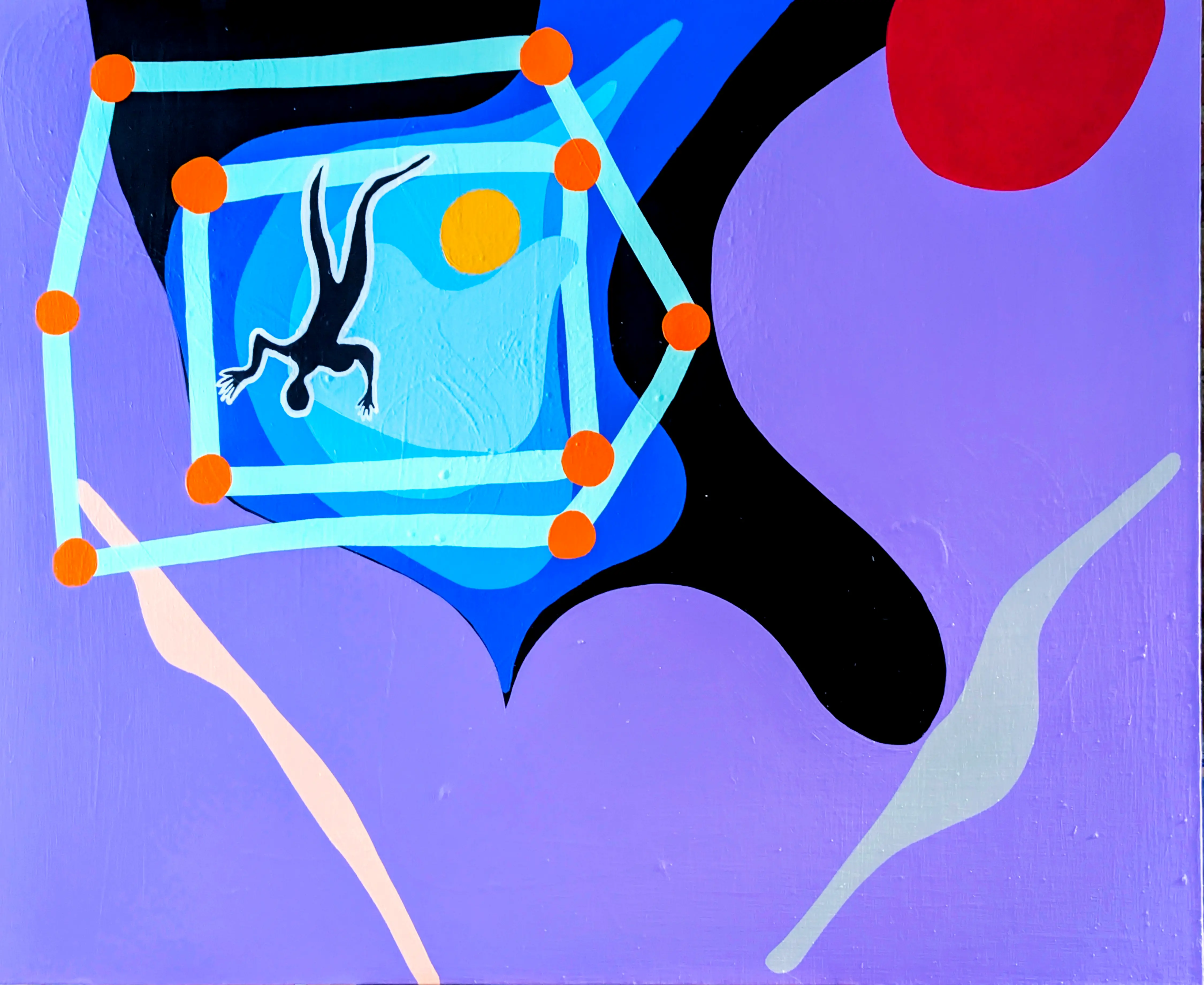 The Time for Playing is Over, acrylic on canvas, 36 x 48 inches, 2025