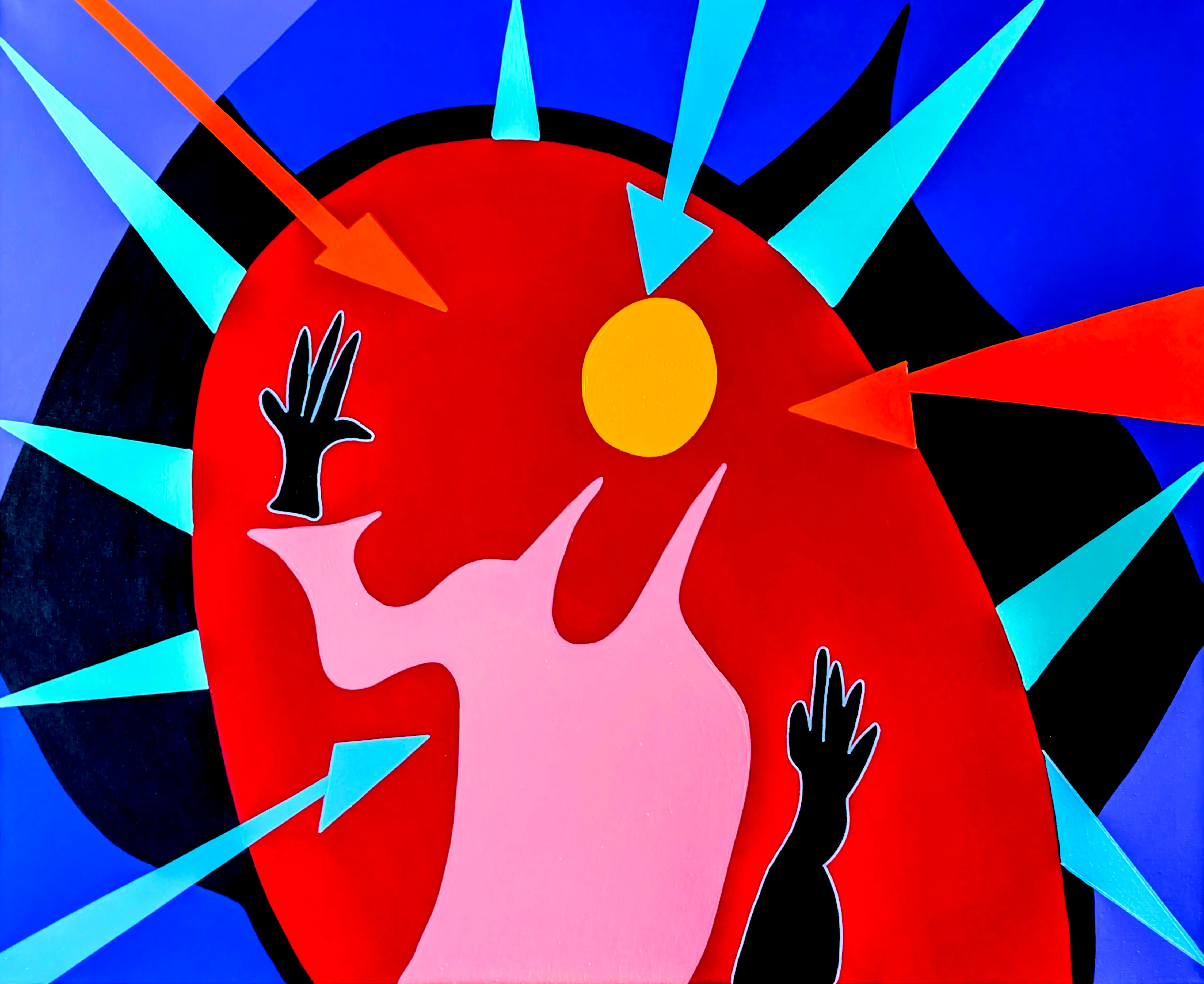 Considering the General State of Affairs, acrylic on canvas, 36 x 48 inches, 2025