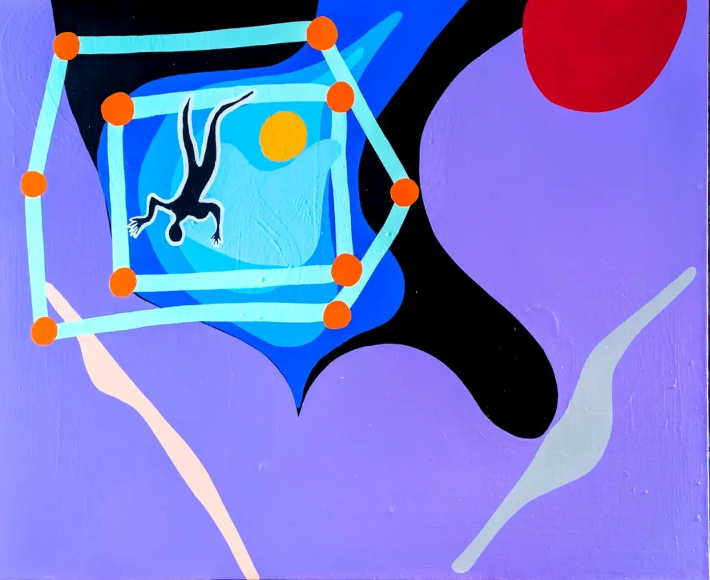 The Time for Playing is Over, acrylic on canvas, 36 x 48 inches, 2025