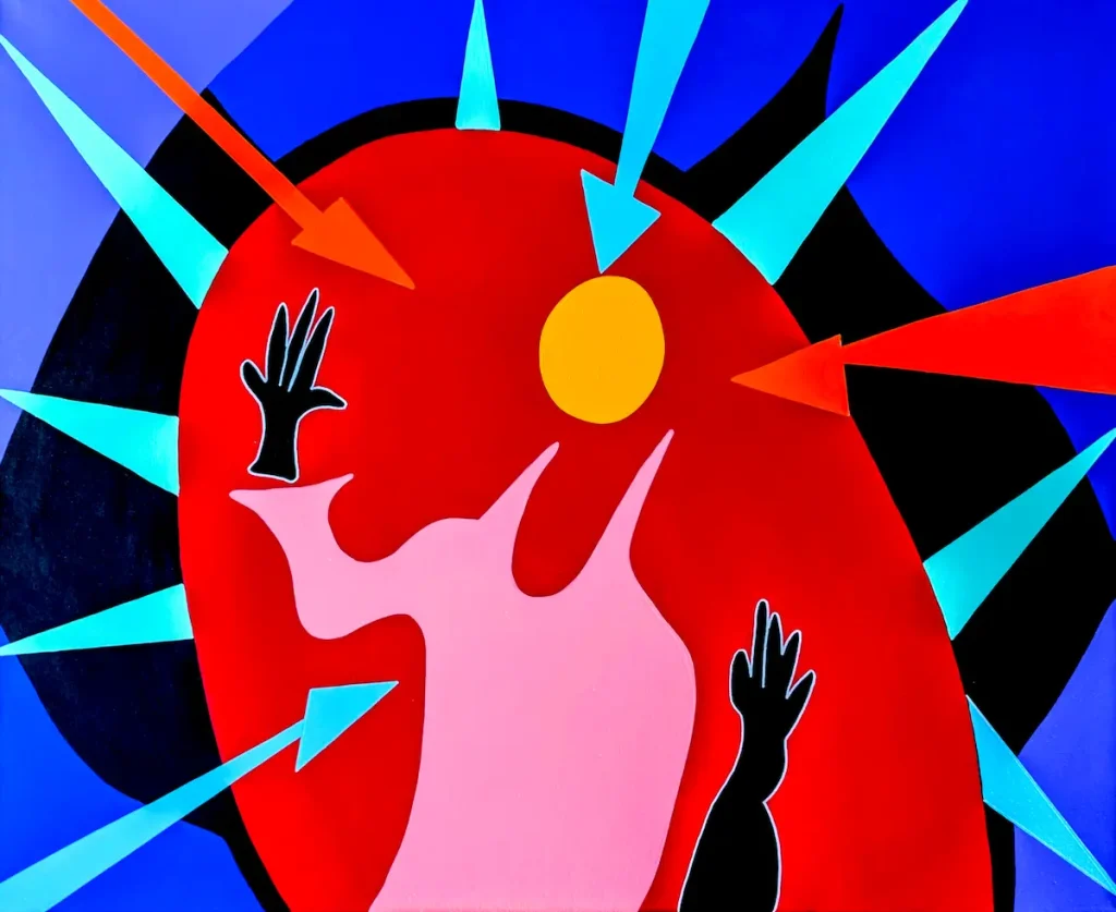 Considering the General State of Affairs, acrylic on canvas, 36 x 48 inches, 2025