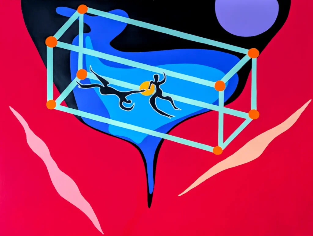 No Confinement is Perfect, acrylic on canvas, 60 x 48 inches, 2025