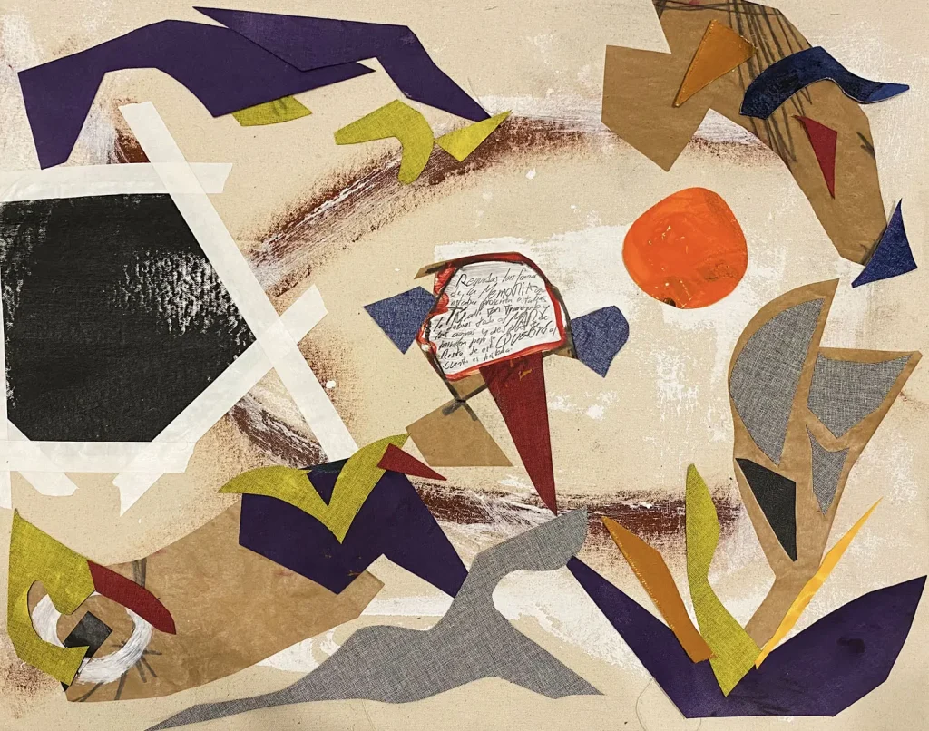 [SERIE VARIA 10, año 2020] Lienzo, cartulina, papel, acrílico y gesso sobre lienzo. Medidas__58 x 77 cms
