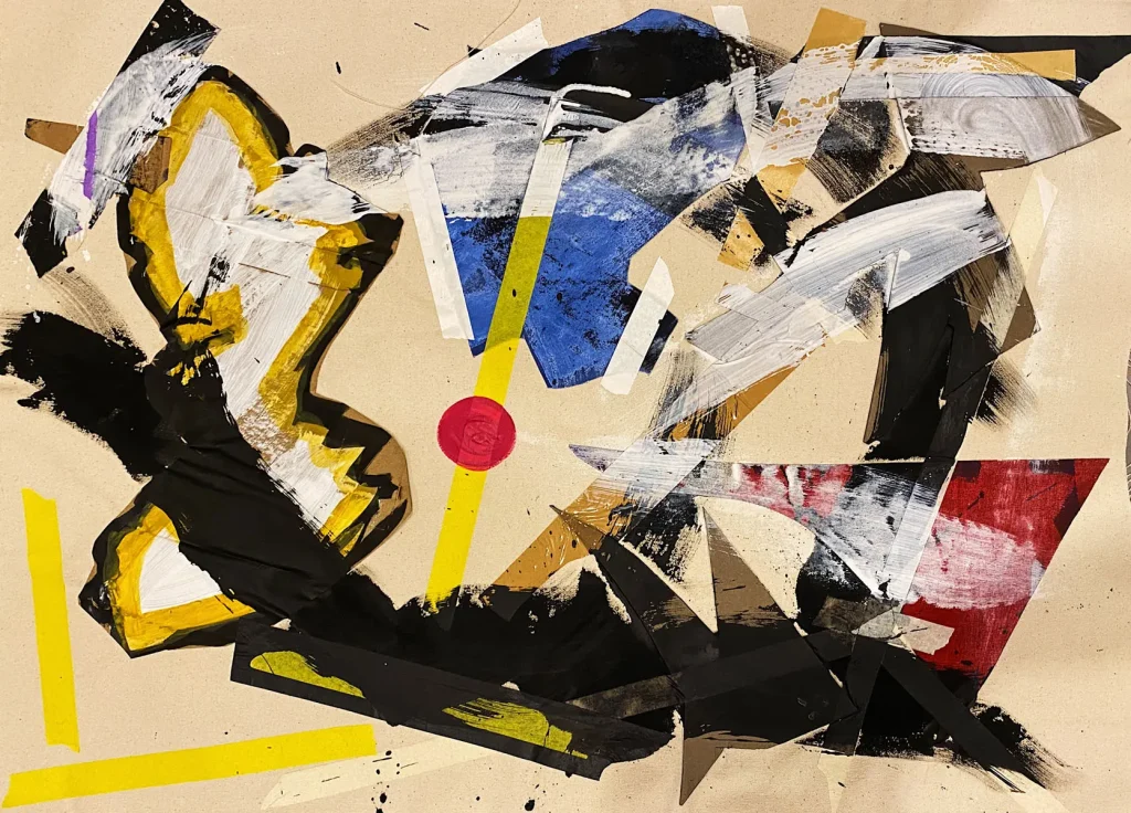 [SERIE VARIA 17, año 2020] Lienzo, cartulina, papel, acrílico y gesso sobre lienzo. Medidas 90 x 66
