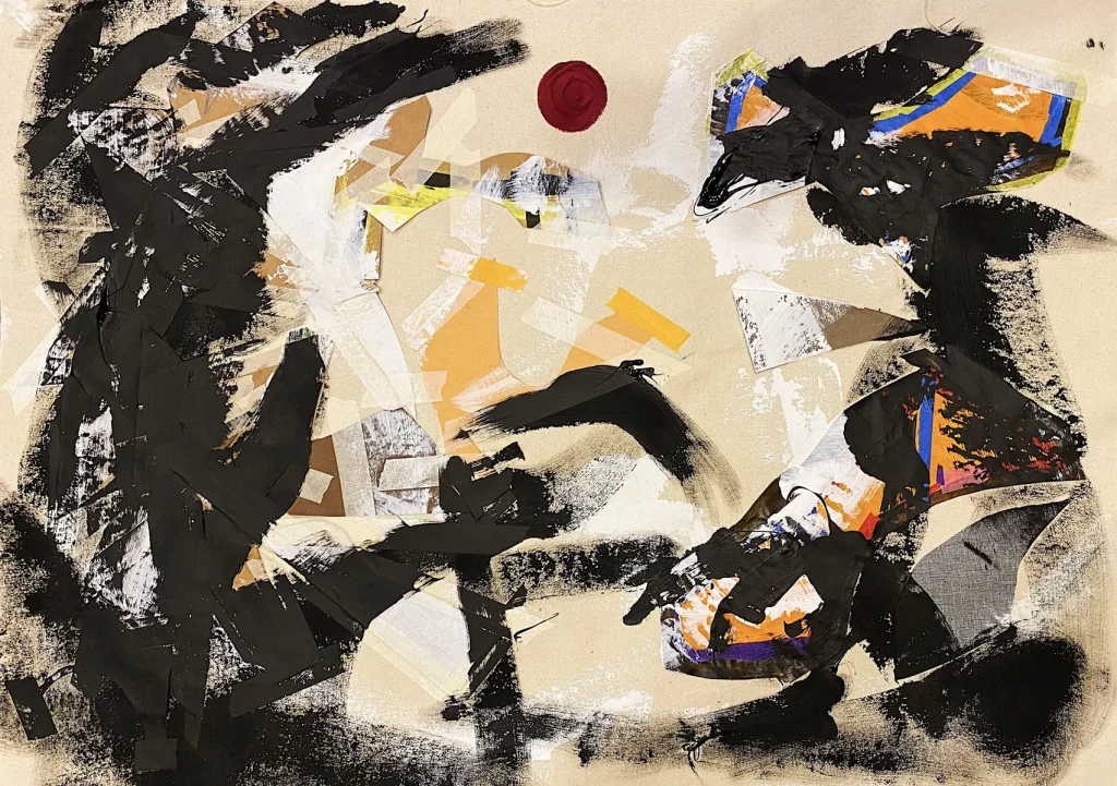 [SERIE VARIA 18, año 2020] Lienzo, cartulina, papel, acrílico y gesso sobre lienzo. Medidas 90 x 66