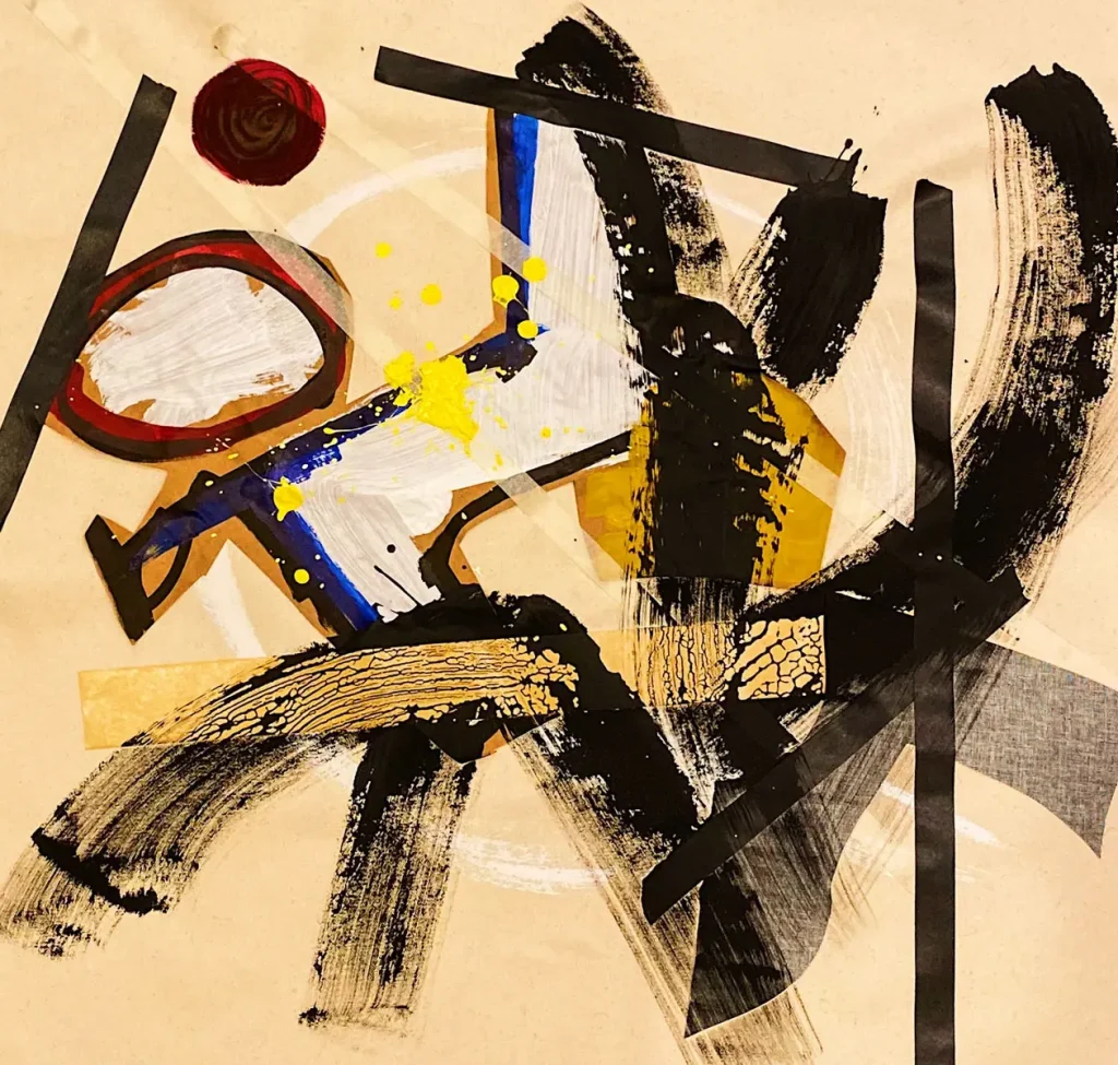 [SERIE VARIA 2, año 2019] Lienzo, cartulina, papel, acrílico y gesso sobre lienzo. Medidas__ 68 x 75 cms