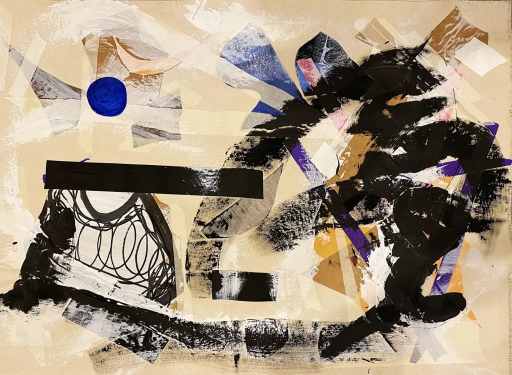 [SERIE VARIA 19, año 2020] Lienzo, cartulina, papel, acrílico y gesso sobre lienzo. Medidas 90 x 66
