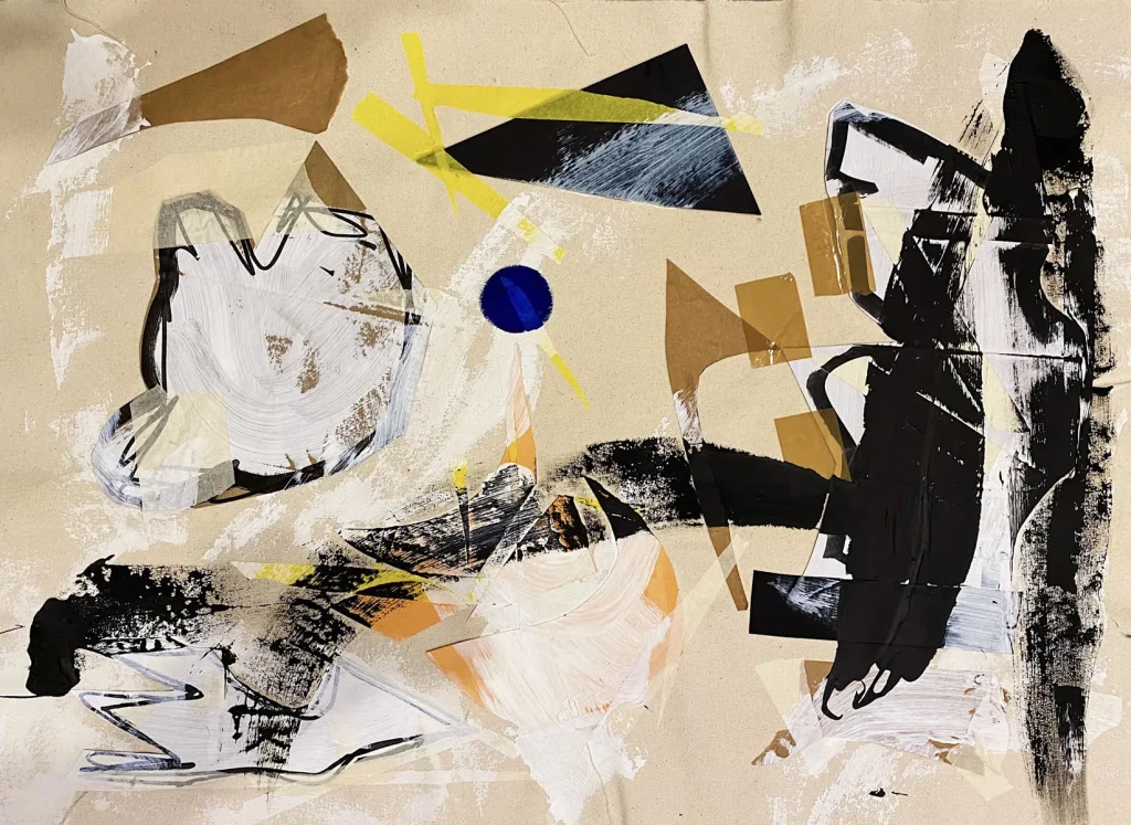 [SERIE VARIA 20, año 2020] Lienzo, cartulina, papel, acrílico y gesso sobre lienzo. Medidas 90 x 66