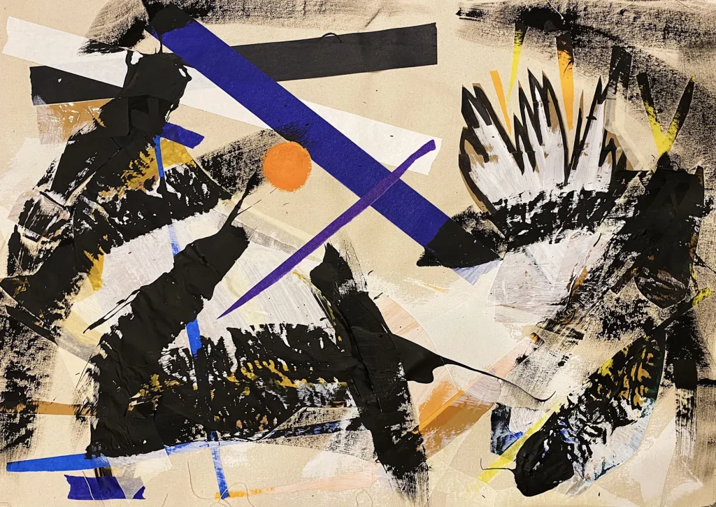 [SERIE VARIA 21, año 2020] Lienzo, cartulina, papel, acrílico y gesso sobre lienzo. Medidas 90 x 66