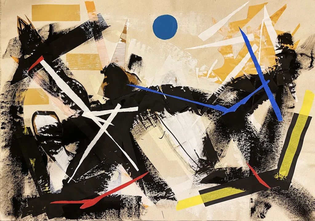 [SERIE VARIA 23, año 2020] Lienzo, cartulina, papel, acrílico y gesso sobre lienzo. Medidas 90 x 66