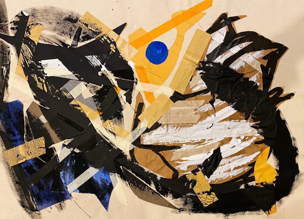 [SERIE VARIA 24, año 2020] Lienzo, cartulina, papel, acrílico y gesso sobre lienzo. Medidas 90 x 66