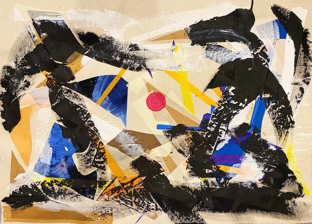 [SERIE VARIA 25, año 2020] Lienzo, cartulina, papel, acrílico y gesso sobre lienzo. Medidas 90 x 66