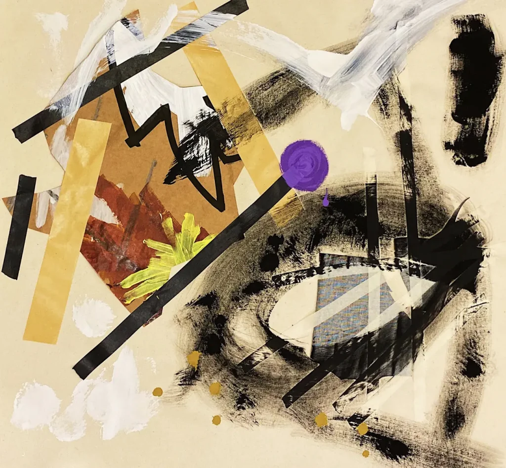 [SERIE VARIA 3, año 2019] Lienzo, cartulina, papel, acrílico y gesso sobre lienzo. Medidas__70 x 78 cms