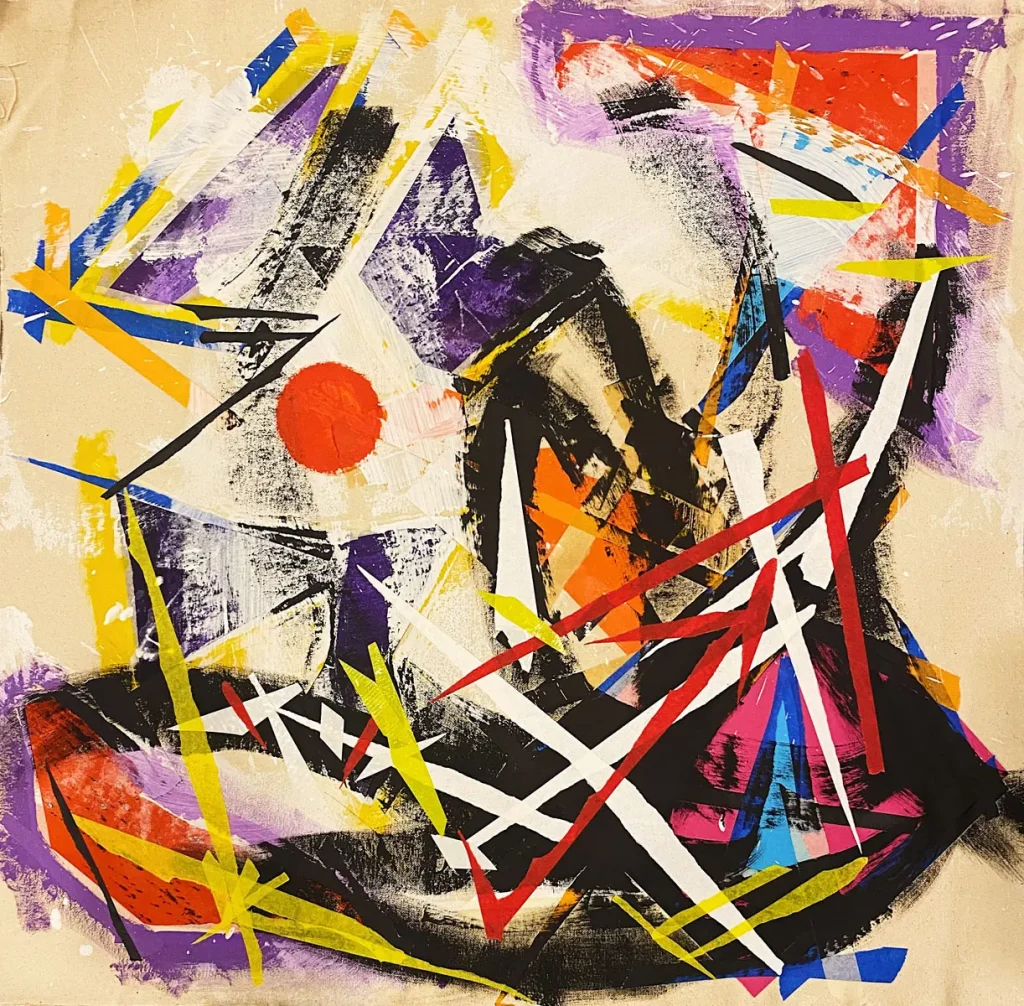 [SERIE VARIA 32, año 2021] Lienzo, cartulina, papel, acrílico y gesso sobre lienzo. Medidas 90 x 90