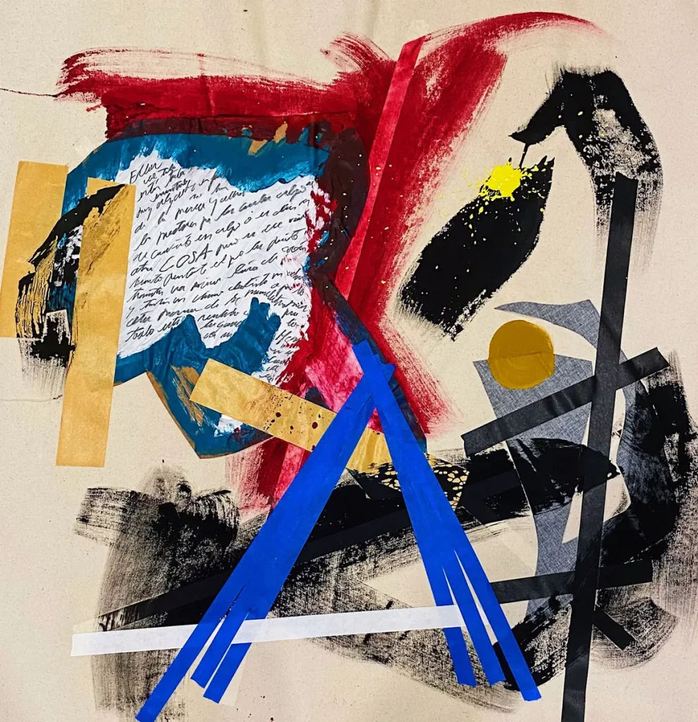 [SERIE VARIA 5, año 2019] Lienzo, cartulina, papel, acrílico y gesso sobre lienzo. Medidas_ 86 x 77cm