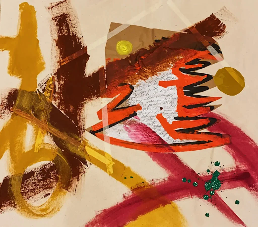 [SERIE VARIA 6, año 2019] Lienzo, cartulina, papel, acrílico y gesso sobre lienzo. Medidas_ _86 x 77 cms