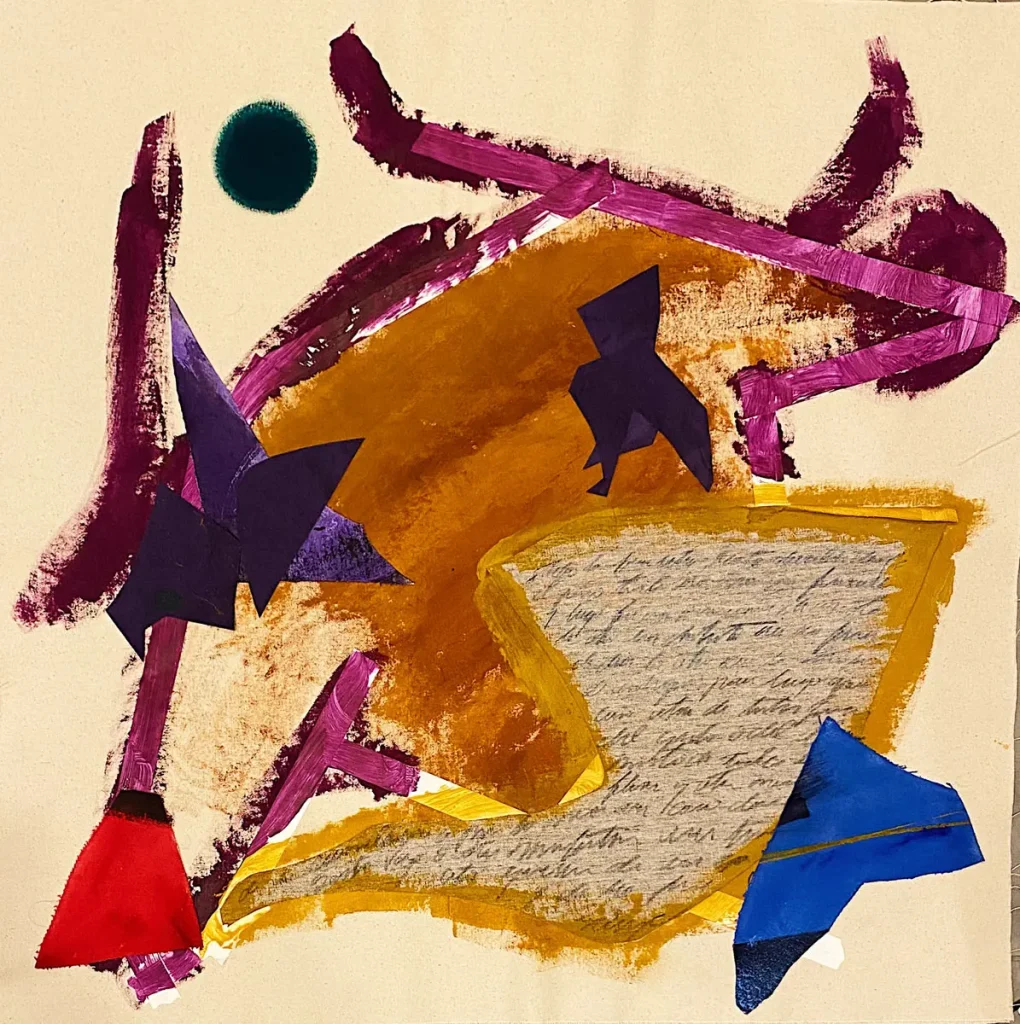 [SERIE VARIA 9, año 2020] Lienzo, cartulina, papel, acrílico y gesso sobre lienzo. Medidas__76 x 76 cms